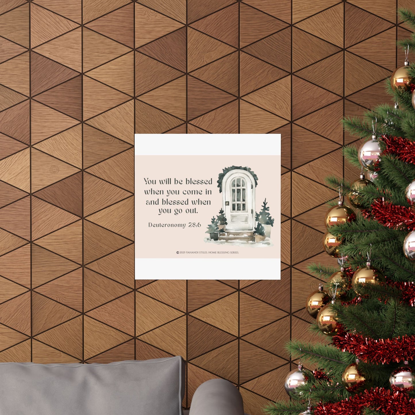 Blessed Home Doorway Matte Poster — Deuteronomy 28:6 Wall Art