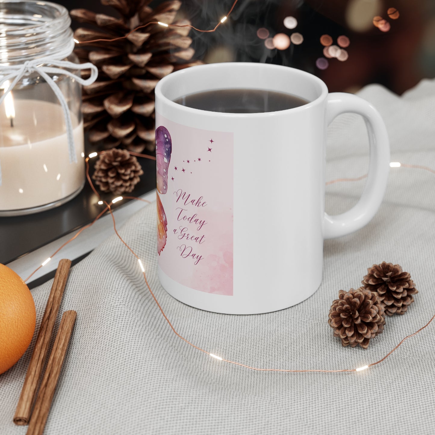 Butterfly Art Coffee Cups, Inspirational Mug, Gift for Her, Butterfly Lover, Nature Decor, 11oz 15oz