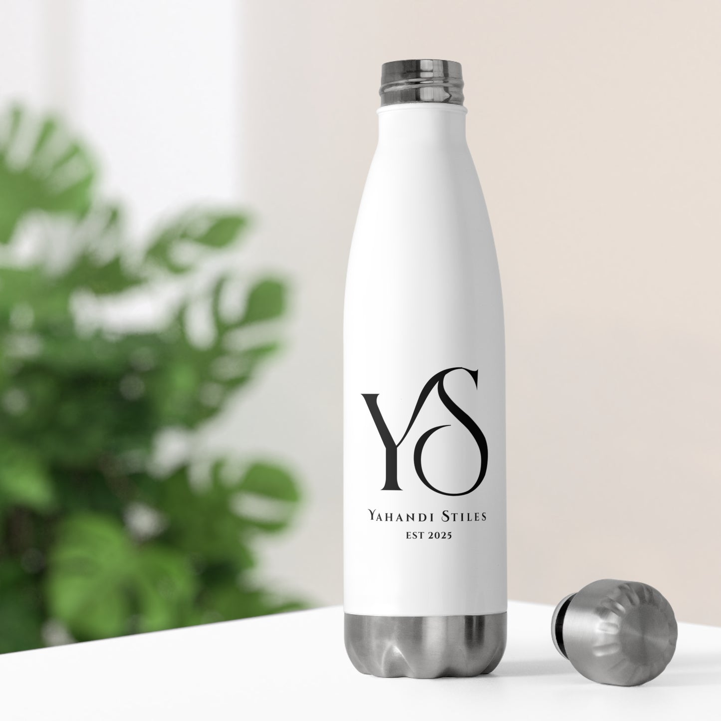 Insulated Water Bottle – Elegant 'YS' Monogram (Yahandi Stiles, Est. 2025) 20oz