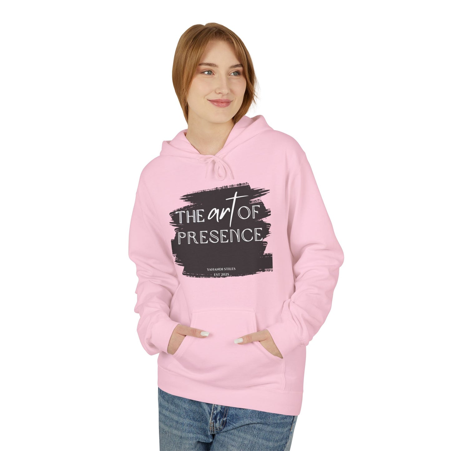 The Art of Presence Hoodie — Minimal Brushstroke Graphic Pullover