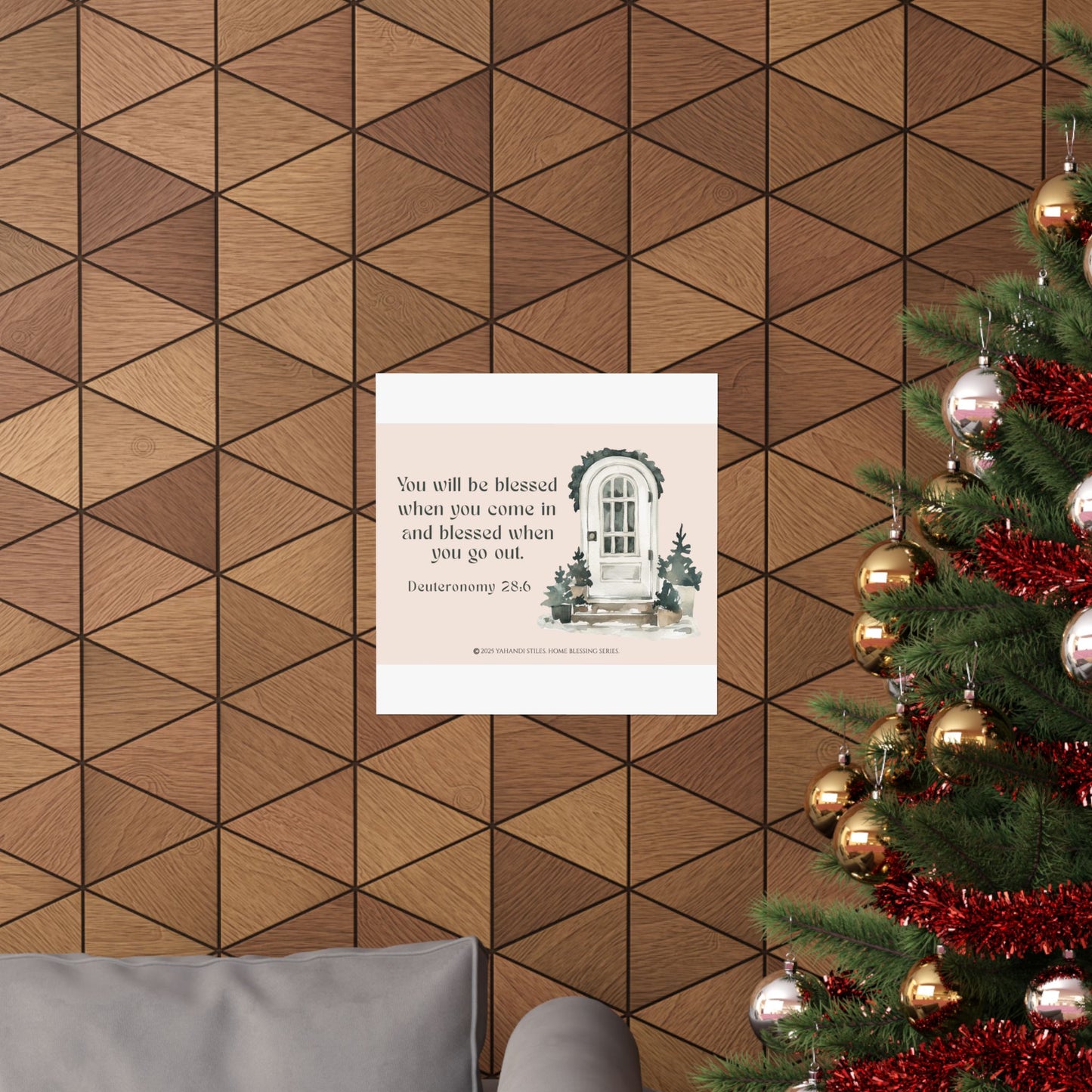 Blessed Home Doorway Matte Poster — Deuteronomy 28:6 Wall Art