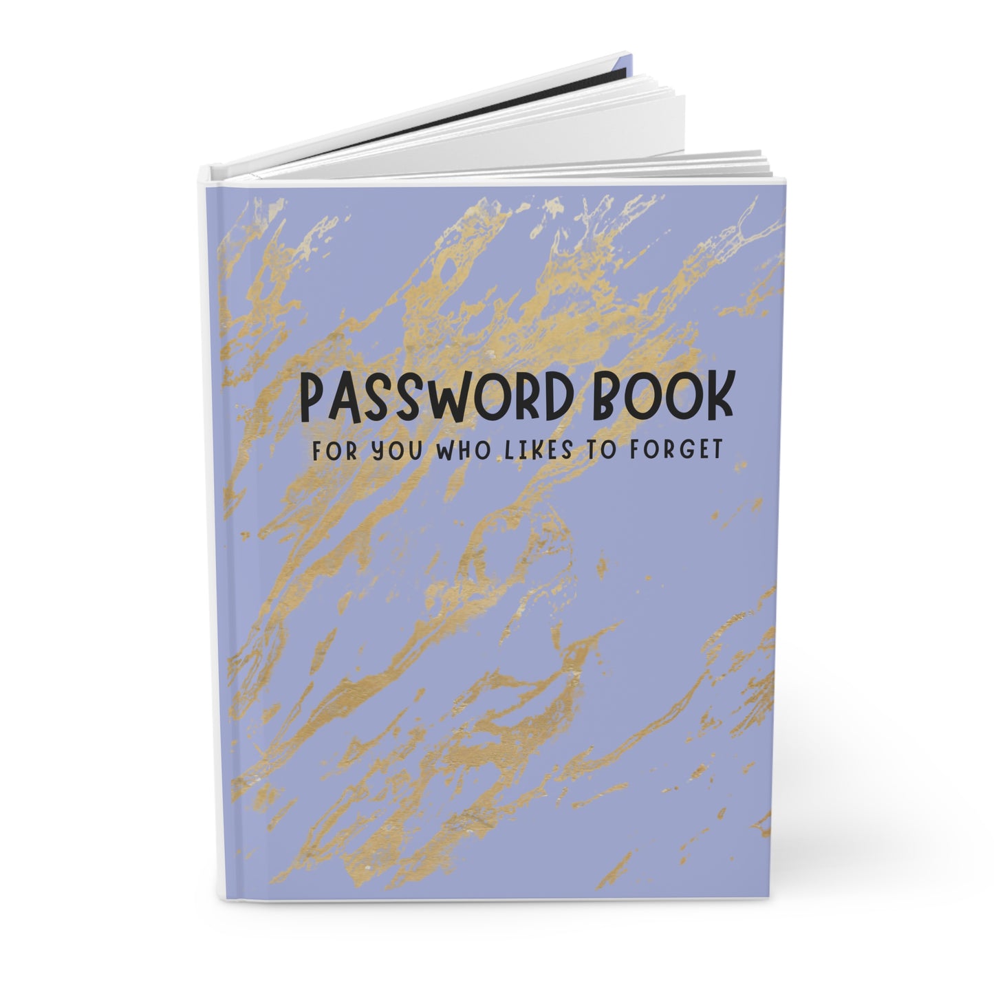 Password Book Hardcover Journal – Lavender Marble "For You Who Likes to Forget"