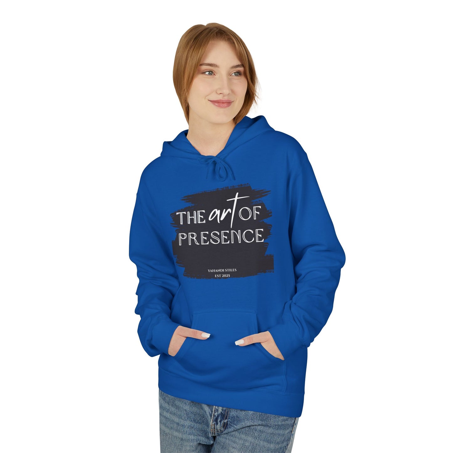 The Art of Presence Hoodie — Minimal Brushstroke Graphic Pullover