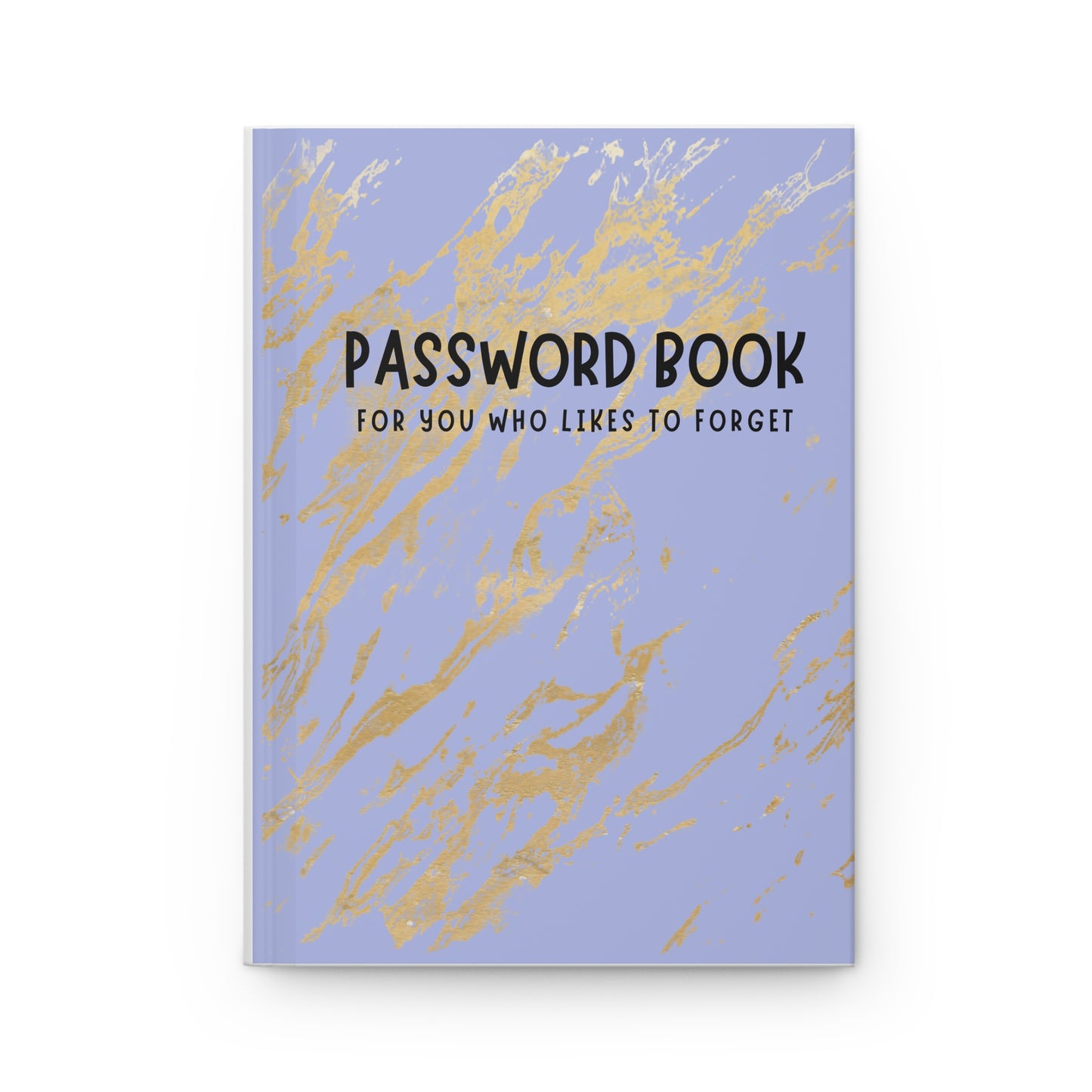 Password Book Hardcover Journal – Lavender Marble "For You Who Likes to Forget"