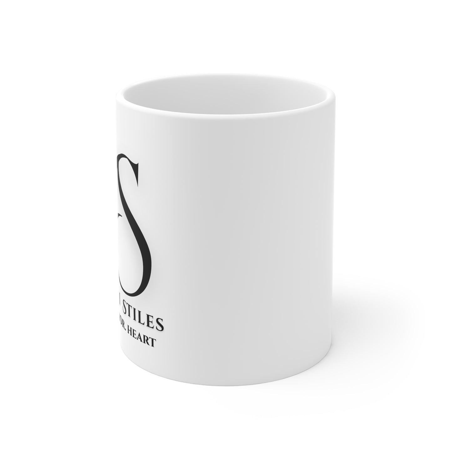 Yahandi Stiles Logo Mug — 11oz White Ceramic Coffee Cup