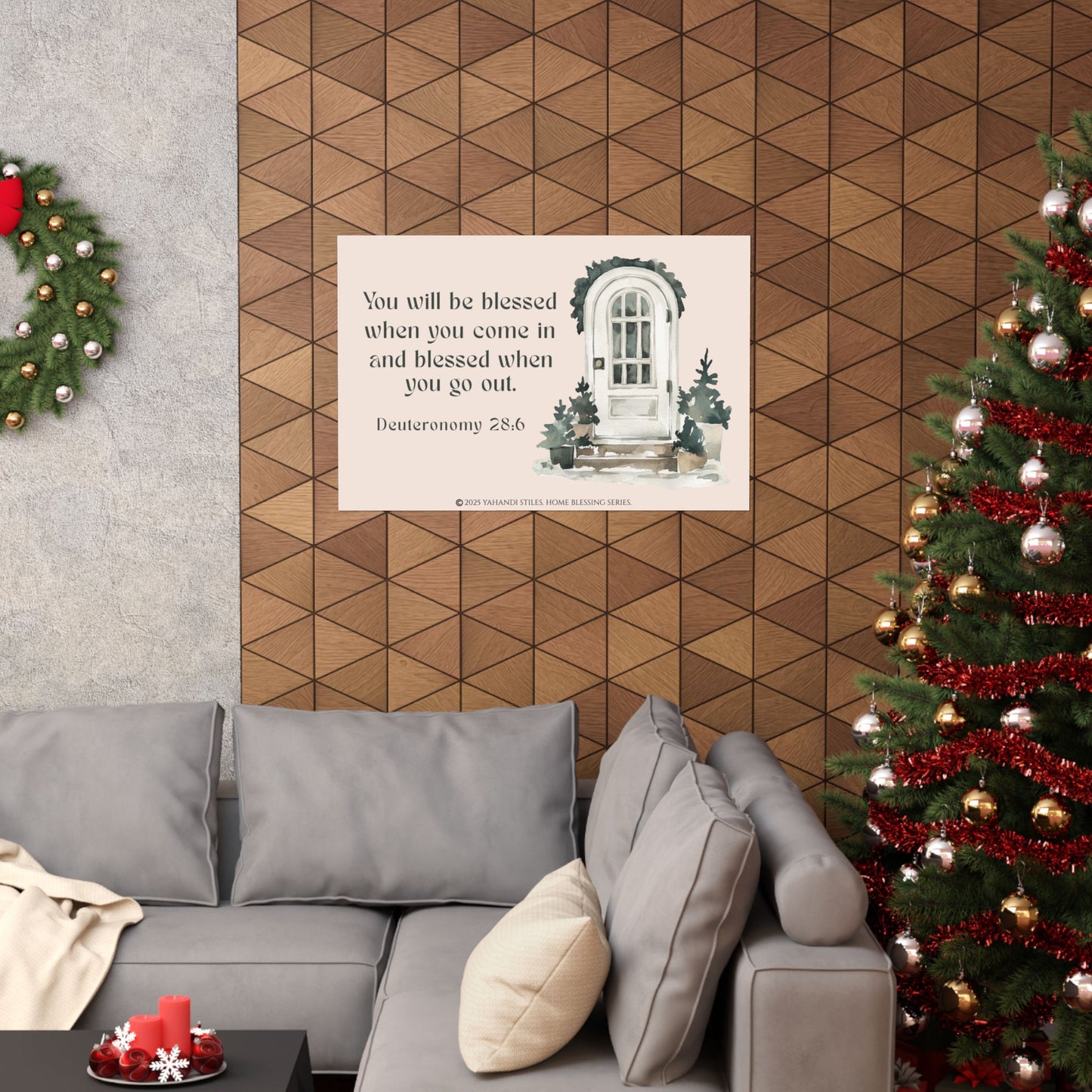 Blessed Home Doorway Matte Poster — Deuteronomy 28:6 Wall Art