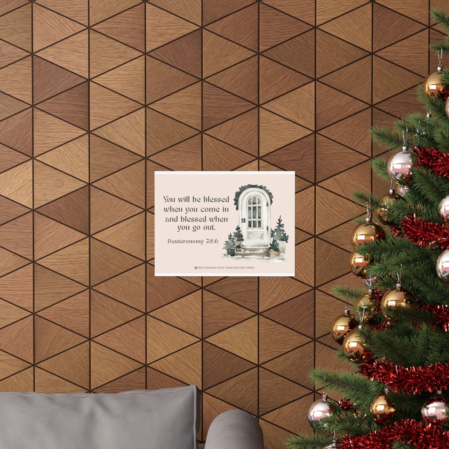 Blessed Home Doorway Matte Poster — Deuteronomy 28:6 Wall Art