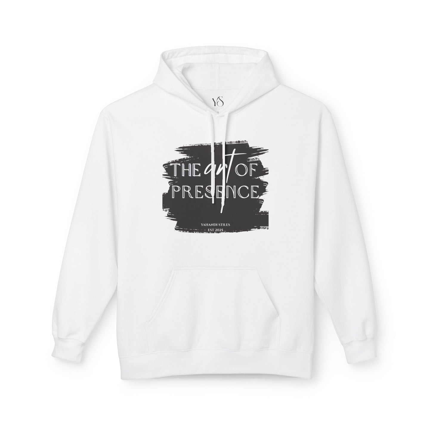 The Art of Presence Hoodie — Minimal Brushstroke Graphic Pullover