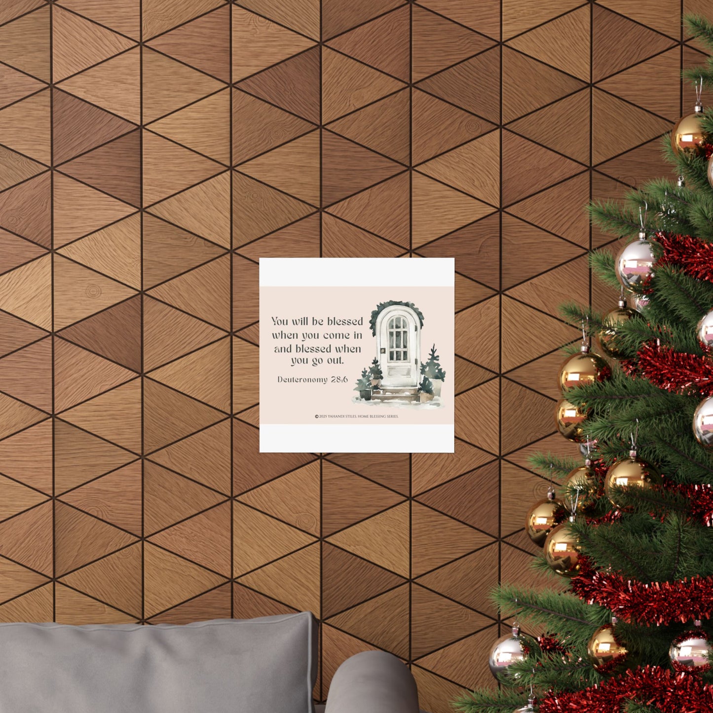 Blessed Home Doorway Matte Poster — Deuteronomy 28:6 Wall Art