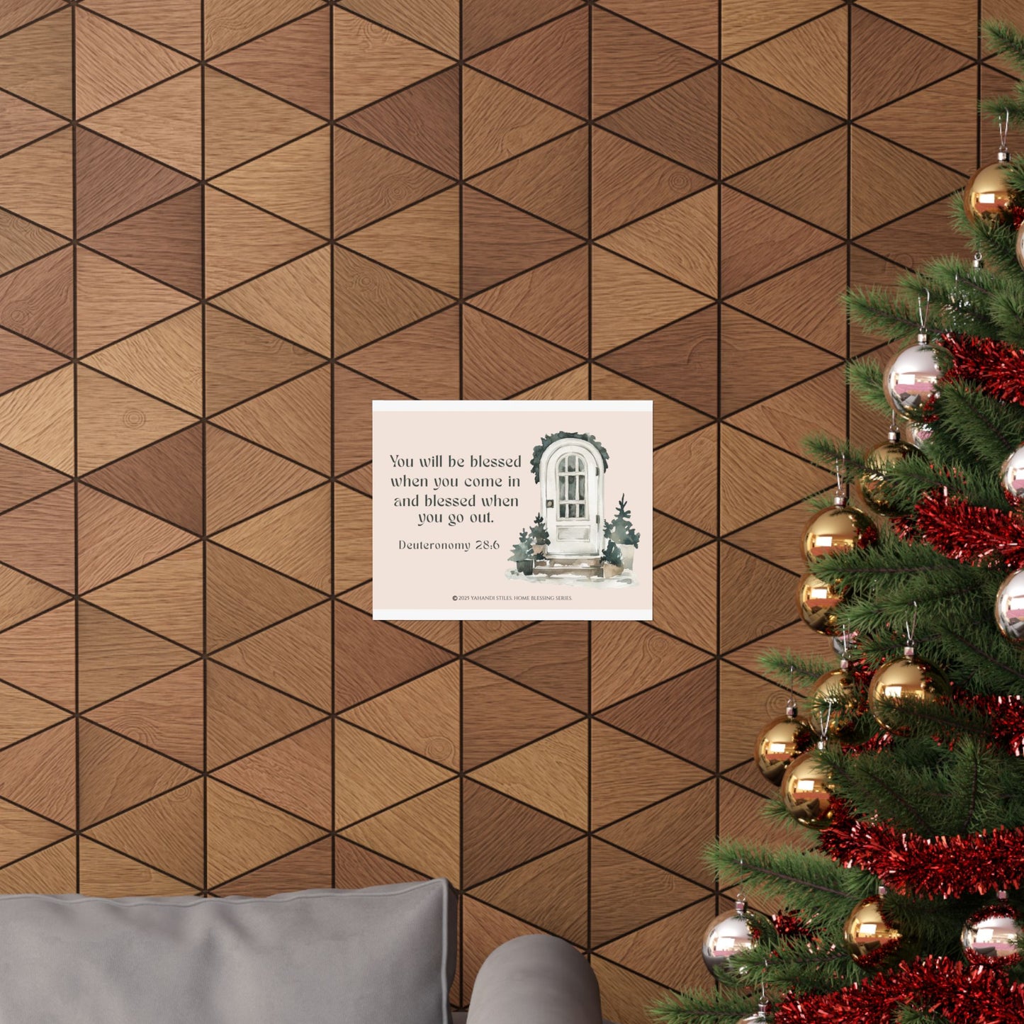 Blessed Home Doorway Matte Poster — Deuteronomy 28:6 Wall Art