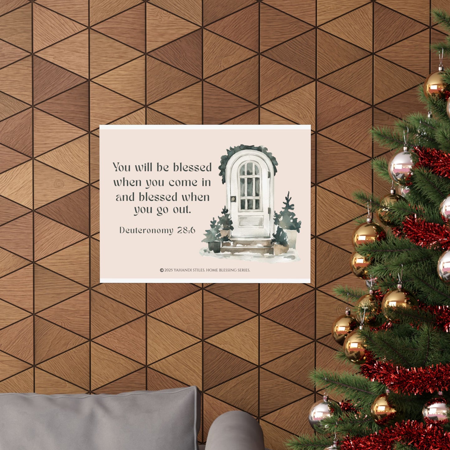 Blessed Home Doorway Matte Poster — Deuteronomy 28:6 Wall Art