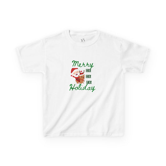 Kids Tee — 'Merry Holiday' Santa "Ho! Ho! Ho!" Christmas Shirt