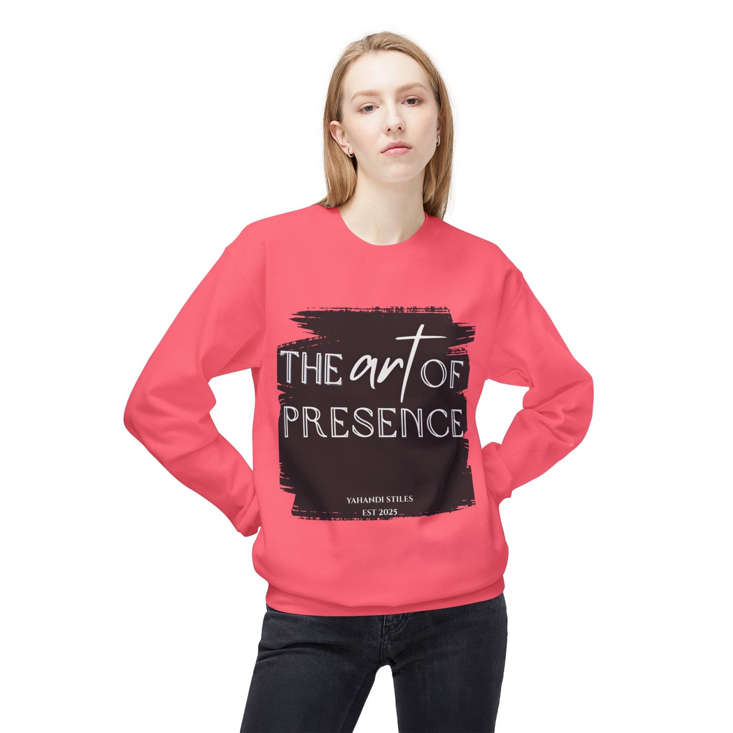Crewneck Sweatshirt - "The Art of Presence" Inspirational Graphic