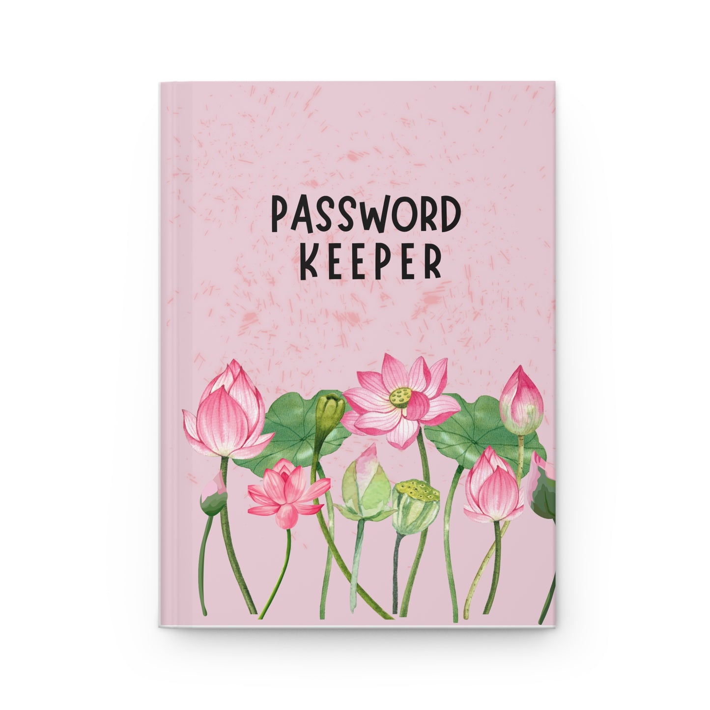Password Keeper Hardcover Journal — Pink Lotus Floral Password Organizer
