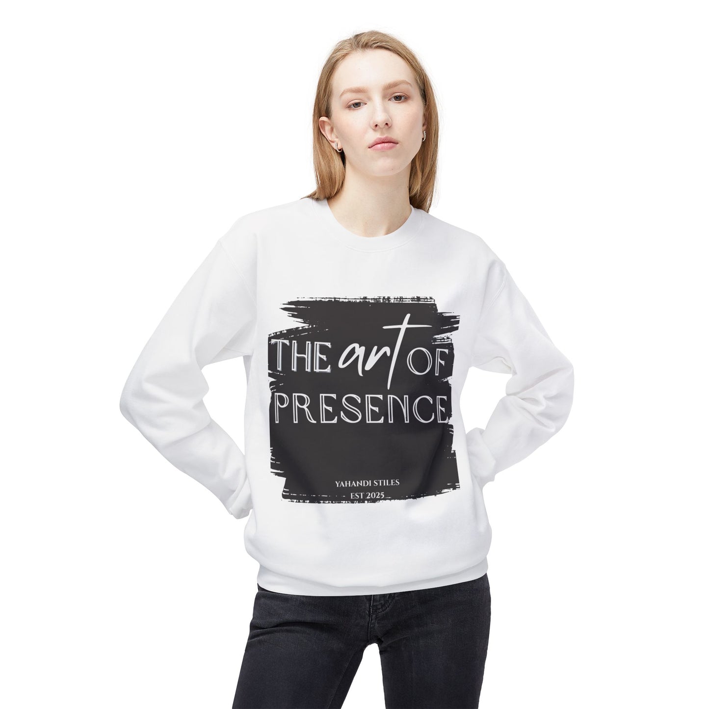 Crewneck Sweatshirt - "The Art of Presence" Inspirational Graphic
