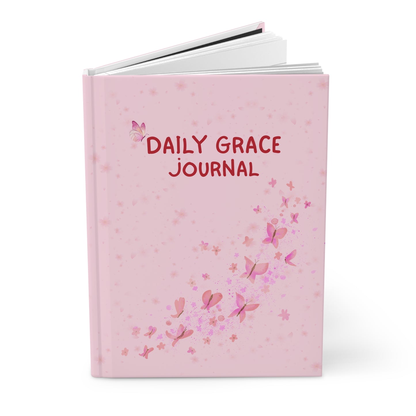 Daily Grace Journal — Pink Hardcover Guided Gratitude Notebook