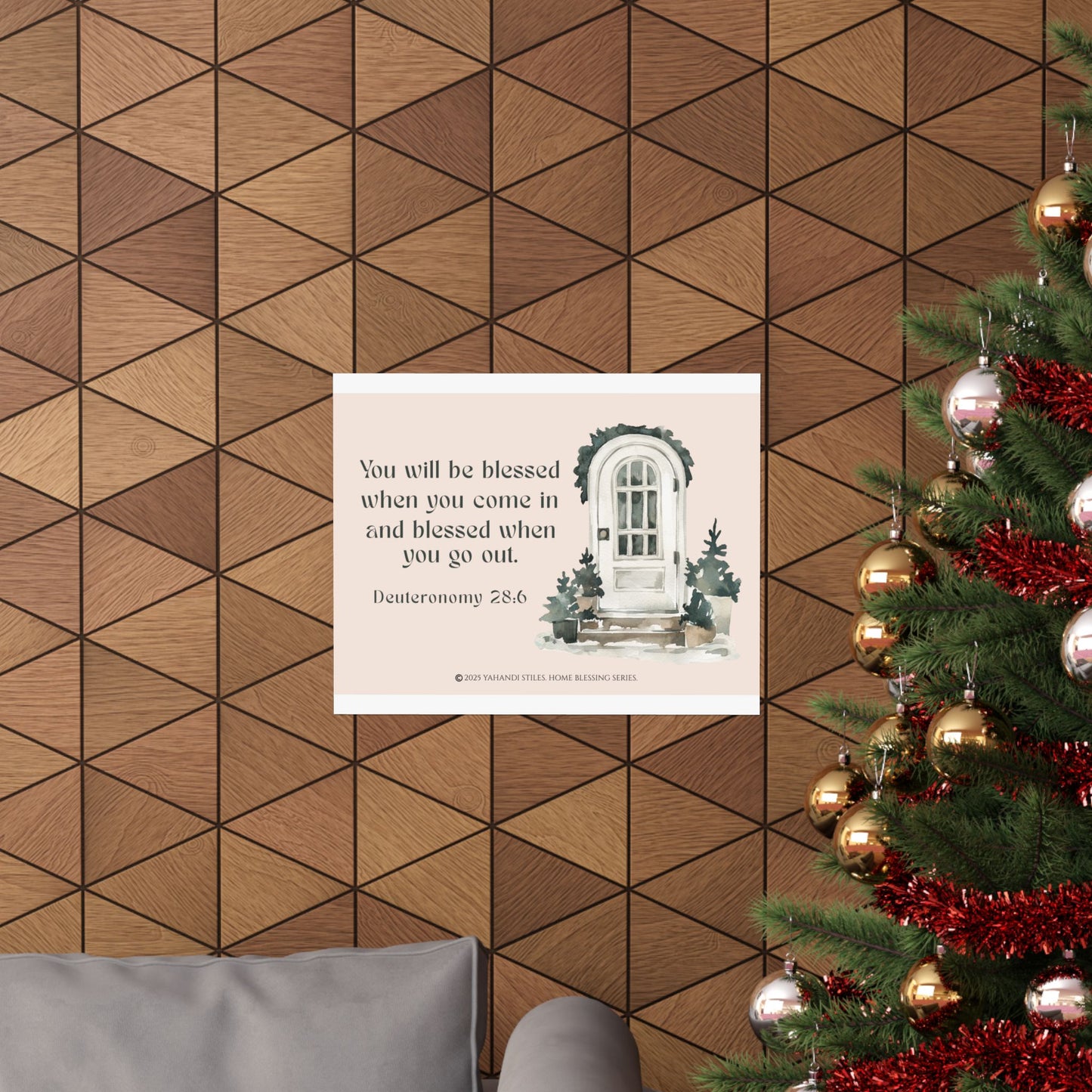 Blessed Home Doorway Matte Poster — Deuteronomy 28:6 Wall Art