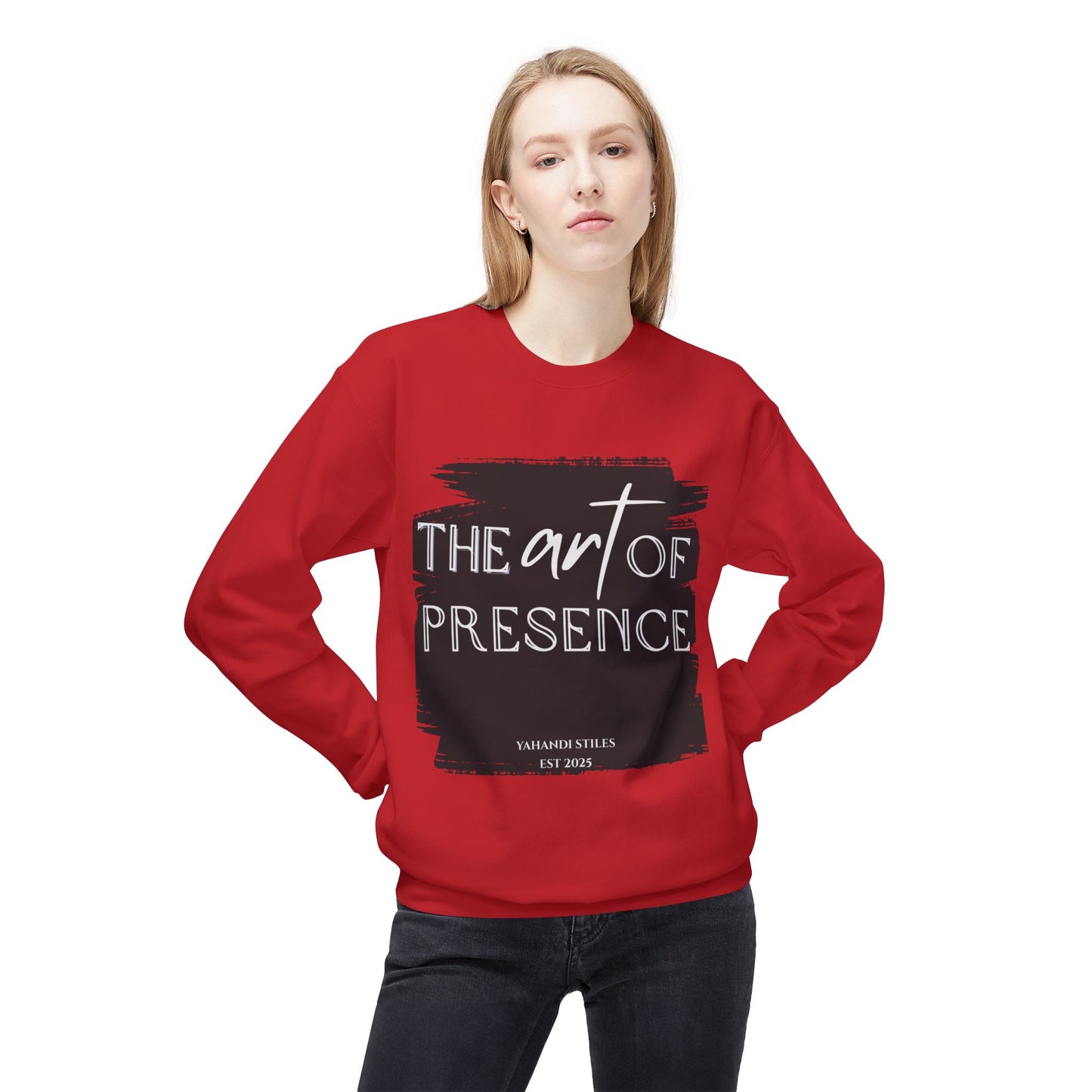 Crewneck Sweatshirt - "The Art of Presence" Inspirational Graphic