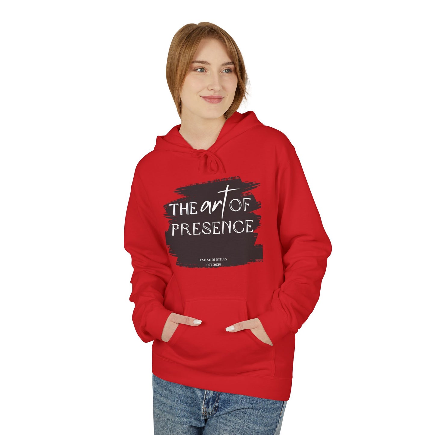 The Art of Presence Hoodie — Minimal Brushstroke Graphic Pullover