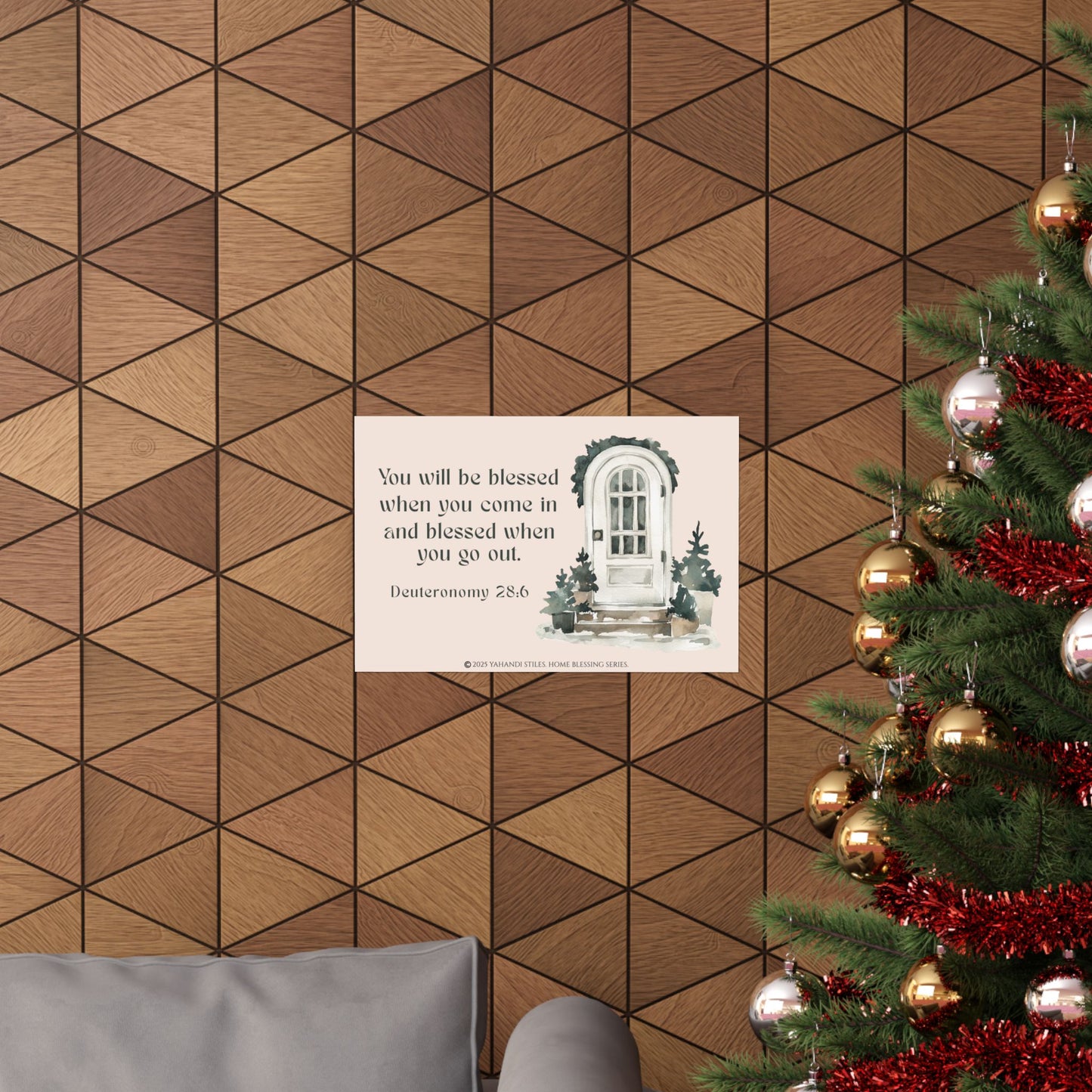 Blessed Home Doorway Matte Poster — Deuteronomy 28:6 Wall Art